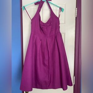 J.Crew LYDIA Purple Cotton Halter Fit & Flare Dress